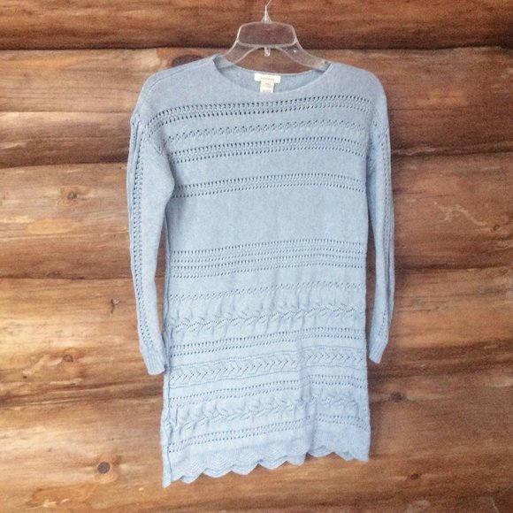 Sundance Lovely Days Grey Boho Southwestern Lattice Stitch Tunic Dress PXS - Picture 1 of 5